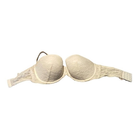Victoria Secret Multi-Way Lace Strapless Bra Womens Lace Push Up Padded 34DD - Picture 1 of 5